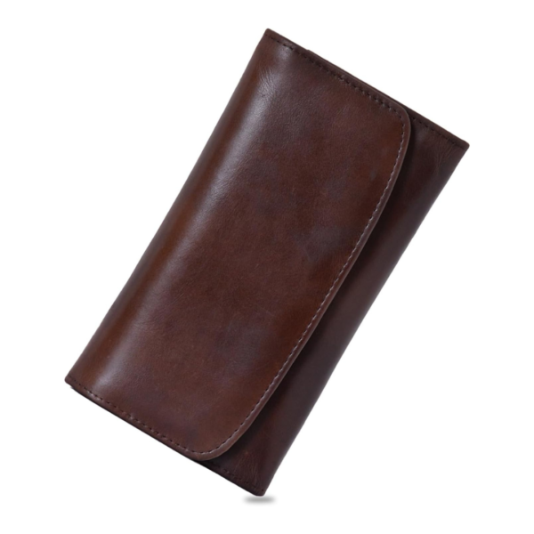 Leather Wallets for Women 2024 RFID Blocking Ladies Large Trifold Slim Clutch Brown Wallet for Women - 13 Card Slots, 4 Cash Slots - Fits iPhone 16